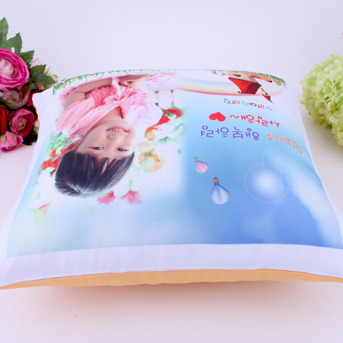 어린이집 생일선물 추천 상품 해피데이 포토쿠션(35x35cm/옐로우 옥스포드원단)